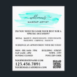 Prospectus 11,4 Cm X 14,2 Cm Aquarelle Turquoise brosse Artiste maquillage<br><div class="desc">Script Aquarelle Turquoise Brosse Maquillage Artiste Publicité Flyers Par Le Magasin Carte de visite.</div>