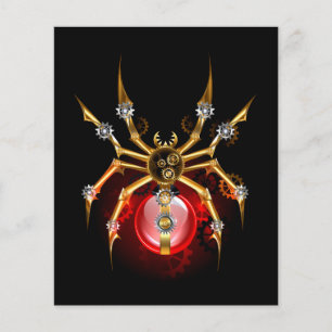 Prospectus 11,4 Cm X 14,2 Cm Araignée en vapeur noire