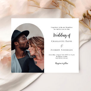 Prospectus 11,4 Cm X 14,2 Cm Arch photo faire-part de mariage moderne