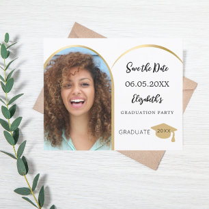 Prospectus 11,4 Cm X 14,2 Cm Arche photo or Graduation Party Enregistrer la dat