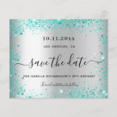 Prospectus 11,4 Cm X 14,2 Cm Argent d'anniversaire budget de parties scintillan (Devant)