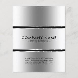 Prospectus 11,4 Cm X 14,2 Cm Argent-gris métallique et bandes noires