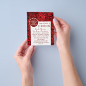 Prospectus 11,4 Cm X 14,2 Cm Arrière - plan Red Rose, publicité fleuriste (main)