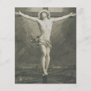 Prospectus 11,4 Cm X 14,2 Cm Art minimaliste de la Crucifixion Monomatique