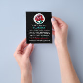 Prospectus 11,4 Cm X 14,2 Cm Art rose, fleuriste, fleuriste Publicité (main)