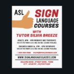 Prospectus 11,4 Cm X 14,2 Cm ASL Thumbs up Gesture Sign Language Course Advert<br><div class="desc">ASL Thumbs-up Gesture Sign Language Course Flyers Publicitaires Par Le Magasin Carte de visite.</div>