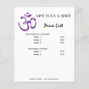 Prospectus 11,4 Cm X 14,2 Cm Aum Yoga liste de prix A5