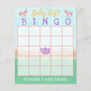 Prospectus 11,4 Cm X 14,2 Cm Baby Gift Bingo Cute Unicorn Tea Party Douche