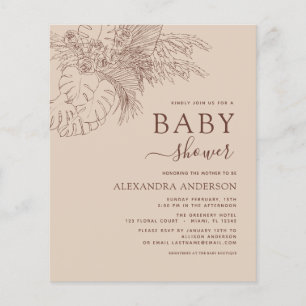 Prospectus 11,4 Cm X 14,2 Cm Baby shower Budget Minimaliste Pampas Grass Boho