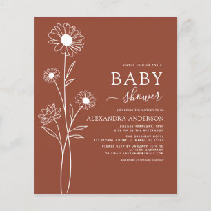 Prospectus 11,4 Cm X 14,2 Cm Baby shower Budget Terracotta Brûlé Orange