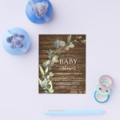 Prospectus 11,4 Cm X 14,2 Cm Baby shower Budget Vert Eucalyptus Rustique (Simple)