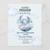 Prospectus 11,4 Cm X 14,2 Cm Baby shower de dragon d'aquarelle budgétaire (Devant)