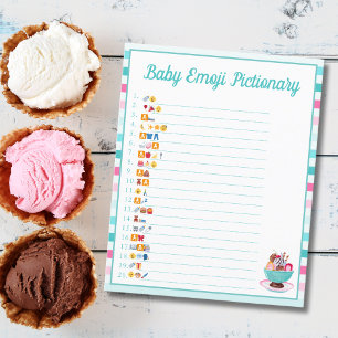 Prospectus 11,4 Cm X 14,2 Cm Baby Shower Emoji Pictionary de Sundae