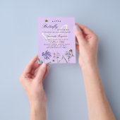 Prospectus 11,4 Cm X 14,2 Cm Baby shower papillon violet invitation budgétaire (main)