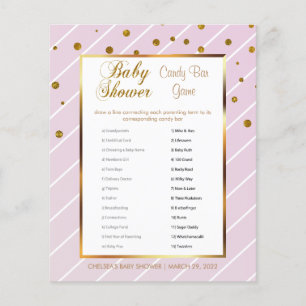 Prospectus 11,4 Cm X 14,2 Cm Baby Shower Rose Doré et Baby Shower Rose - Bar à