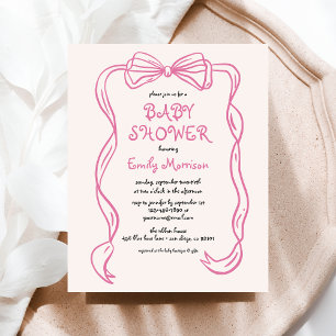 Prospectus 11,4 Cm X 14,2 Cm Baby shower Whimsky Quirky Rose Bow Budget