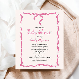 Prospectus 11,4 Cm X 14,2 Cm Baby shower Whimsky Quirky Rose Bow Budget