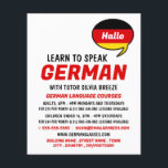 Prospectus 11,4 Cm X 14,2 Cm Ballons vocaux, cours d'allemand<br><div class="desc">Speech Balloon,  Cours De Langue Allemande Flyers Publicitaires Par Le Magasin Carte de visite.</div>