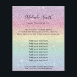 Prospectus 11,4 Cm X 14,2 Cm bande de parties scintillant arc-en-ciel<br><div class="desc">salon de beauté professionnel maquillage artiste flyer</div>
