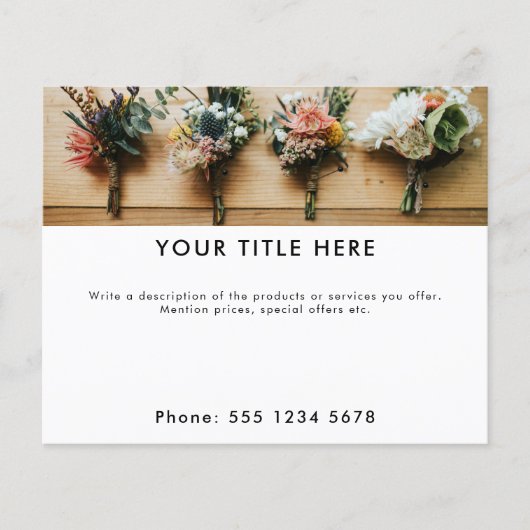 Prospectus 11,4 Cm X 14,2 Cm Bannière photo et texte promotionnels (Devant)