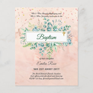 Prospectus 11,4 Cm X 14,2 Cm Baptême BUDGÉTAIRE Bautizo Bautismo Invitations VE