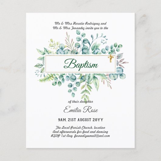 Prospectus 11,4 Cm X 14,2 Cm Baptême BUDGÉTAIRE Bautizo Bautismo Invitations VE (Devant)