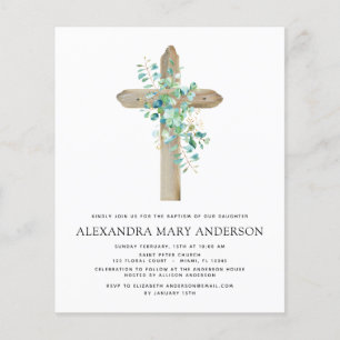 Prospectus 11,4 Cm X 14,2 Cm Baptême de décoration végétale Sauge Eucalyptus