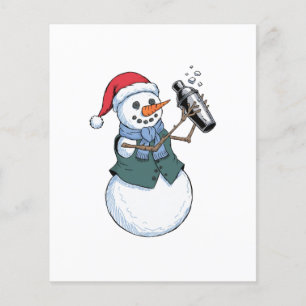 Prospectus 11,4 Cm X 14,2 Cm Barman Bonhomme de Neige Noël 2026 Cocktail de Fêt