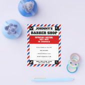 Prospectus 11,4 Cm X 14,2 Cm Barre rayée rouge et cadre bleu (Simple)