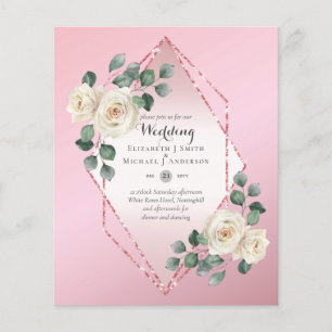 Prospectus 11,4 Cm X 14,2 Cm Basse Budget Rose Diamond Frame Mariage Invitation