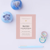Prospectus 11,4 Cm X 14,2 Cm Bautismo BAPTISM moderne INVITATION Christening BA (Simple)