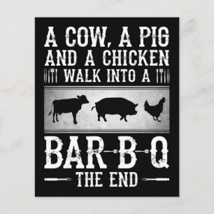 Prospectus 11,4 Cm X 14,2 Cm BBQ   Une Vache Un Cochon Et Un Poulet Marcher Dan