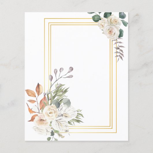 Prospectus 11,4 Cm X 14,2 Cm Beau or fleuri (Dos)