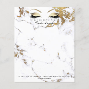 Prospectus 11,4 Cm X 14,2 Cm Beauty Studio Lashes Maquillage Stylist Gold Marbl