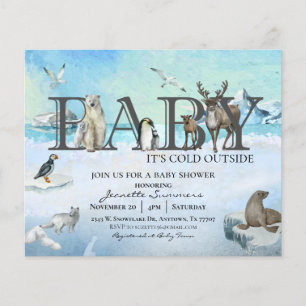 Prospectus 11,4 Cm X 14,2 Cm Bébé animal arctique Il fait froid dehors Douche d