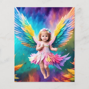 Prospectus 11,4 Cm X 14,2 Cm Bébé Bébé Ange ailes Art-38424