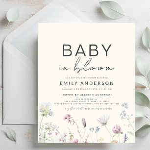 Prospectus 11,4 Cm X 14,2 Cm Bébé Fleur sauvage du budget en fleurs Invitation