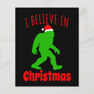 Prospectus 11,4 Cm X 14,2 Cm Bigfoot drôle Je crois en Noël   