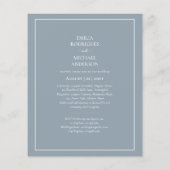 Prospectus 11,4 Cm X 14,2 Cm Bilingue Budget Dusty Blue Monochrome Mariage (Dos)