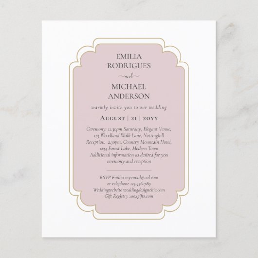 Prospectus 11,4 Cm X 14,2 Cm Bilingue Espagnol Boda Mariage Budget (Devant)