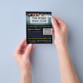 Prospectus 11,4 Cm X 14,2 Cm Billard table, piscine, Snooker Club Publicité (main)