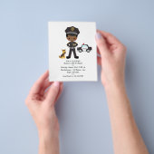 Prospectus 11,4 Cm X 14,2 Cm Black Boy Police Officier Parti Anniversaire (main)