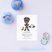 Prospectus 11,4 Cm X 14,2 Cm Black Boy Police Officier Parti Anniversaire (Simple)