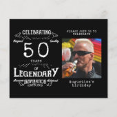 Prospectus 11,4 Cm X 14,2 Cm Black Budget 50e anniversaire Invitation (Devant)