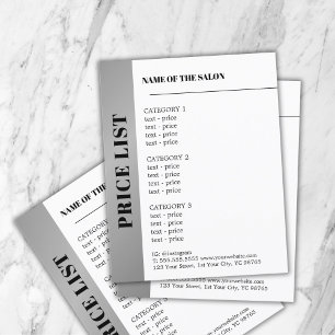 Prospectus 11,4 Cm X 14,2 Cm Blanc moderne Faux Argent Bande Gras Beauté