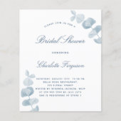 Prospectus 11,4 Cm X 14,2 Cm Bleu blanc poussiéreux douche nuptiale invitation  (Devant)