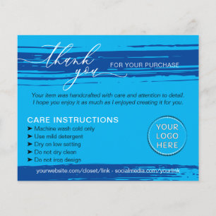 Prospectus 11,4 Cm X 14,2 Cm Bleu Merci de la Marine Conseils de lavage