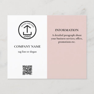Prospectus 11,4 Cm X 14,2 Cm Bleu rose blanc promotionnel Logo d'entreprise Cod