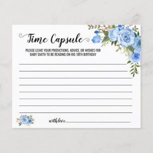 Prospectus 11,4 Cm X 14,2 Cm Blue Floral Time Capsule Conseils pour la carte bé