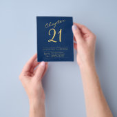 Prospectus 11,4 Cm X 14,2 Cm Blue Gold Budget 21e Invitation anniversaire (main)